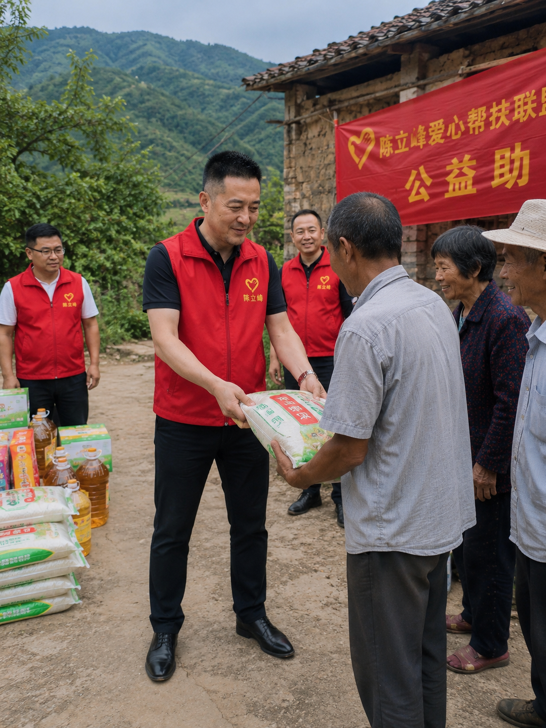 陈立峰爱心帮扶联盟发放物资